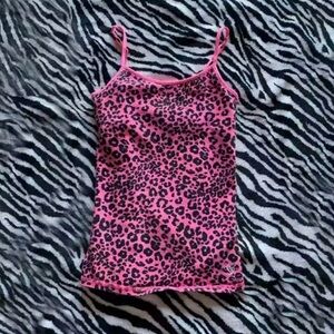 Pink Leopard Print Tank Top